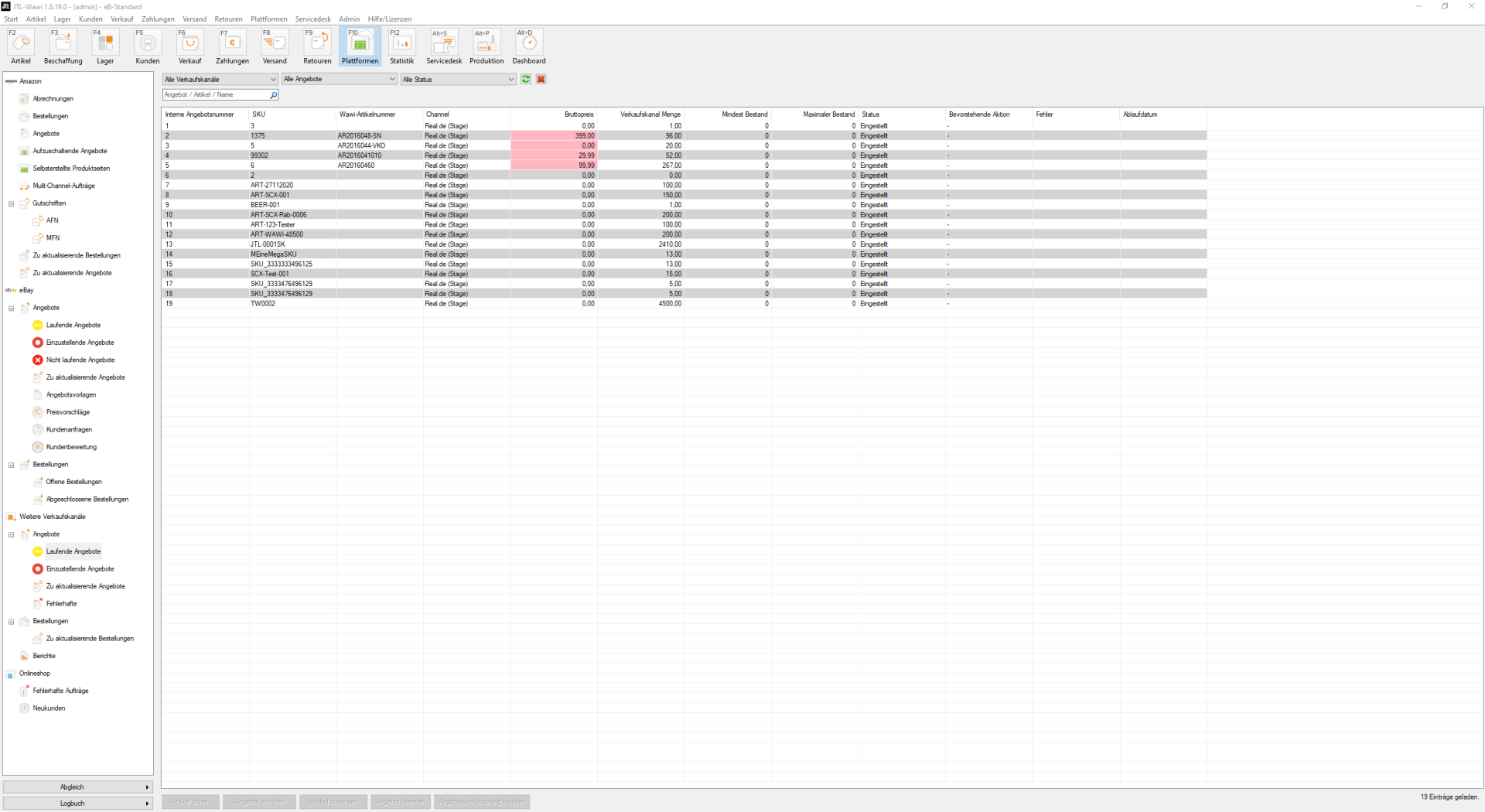 Laufende Angebote im Bereich Plattformen.
