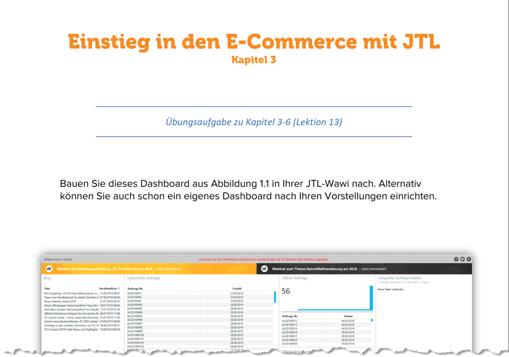 Beispiel Übungsaufgabe von JTL aus dem Udemy-Kurs