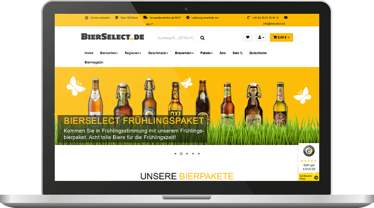 Bierselect Onlineauftritt