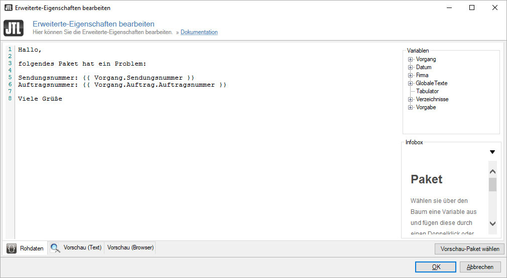 E-Mail-Vorlage mit JTL-Worksflows und dotLiquid