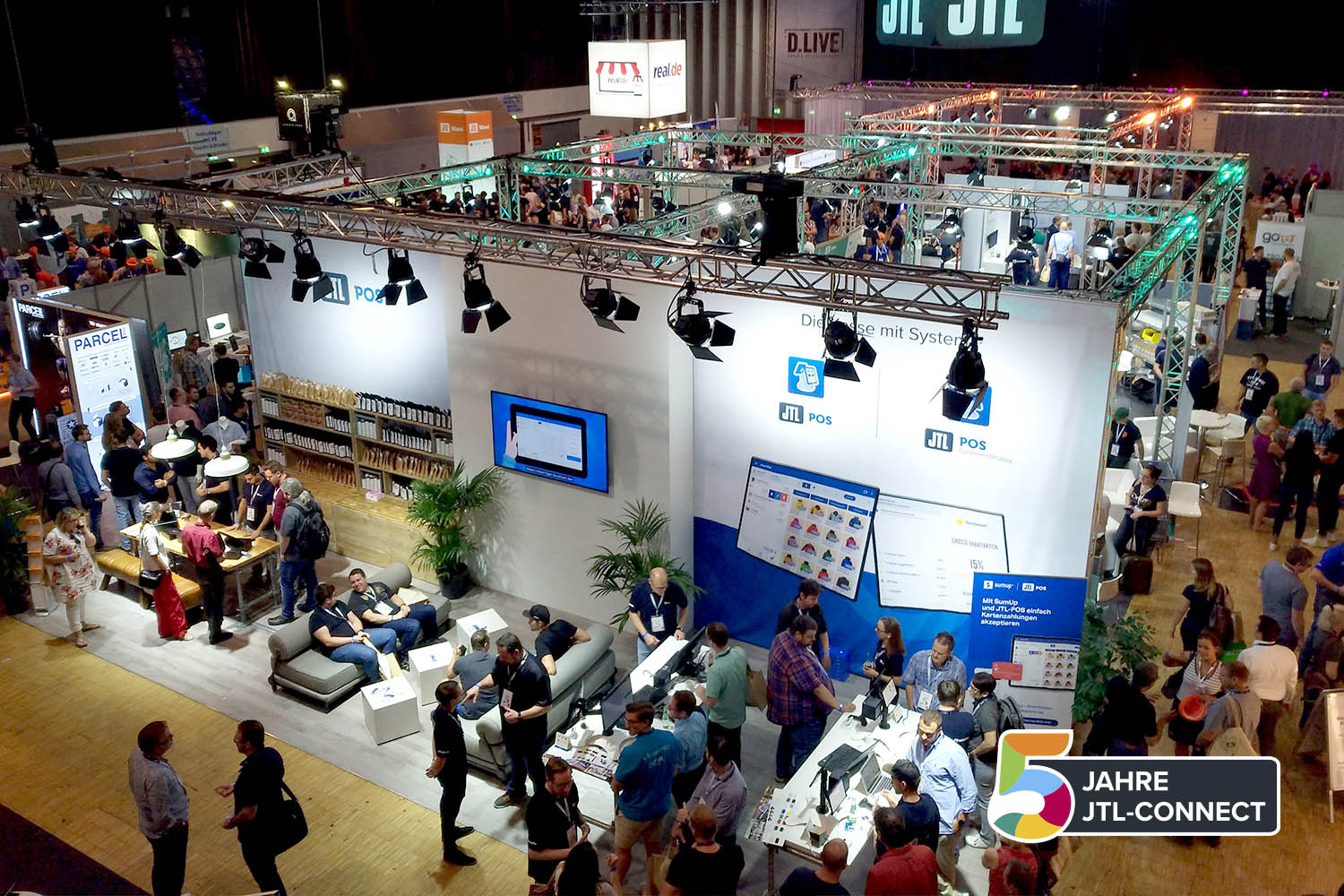 Luftaufnahme vom großen JTL-POS Demostore auf der JTL-Connect 2019