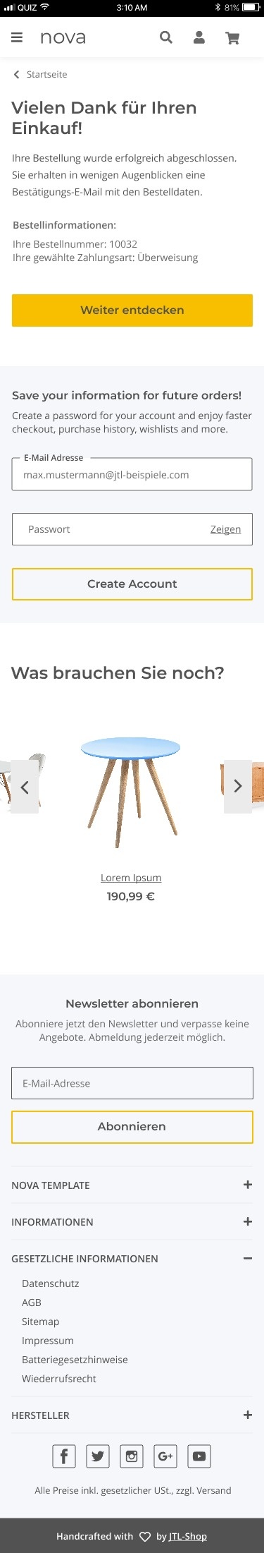 Volle Sicht auf Gast-Checkout