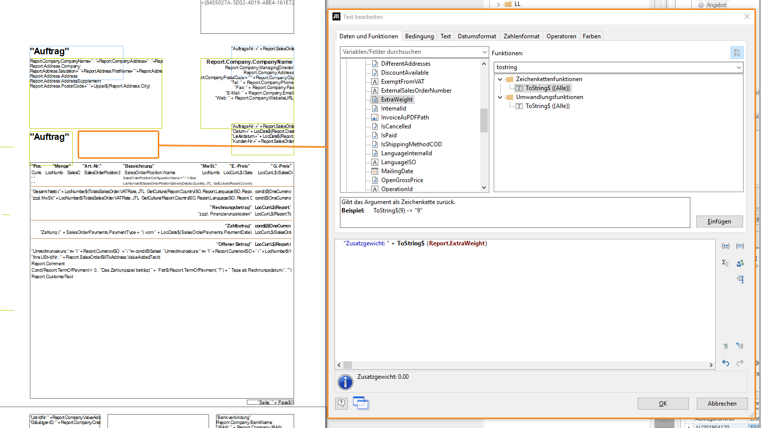 neue Variable: Zusatzgewicht