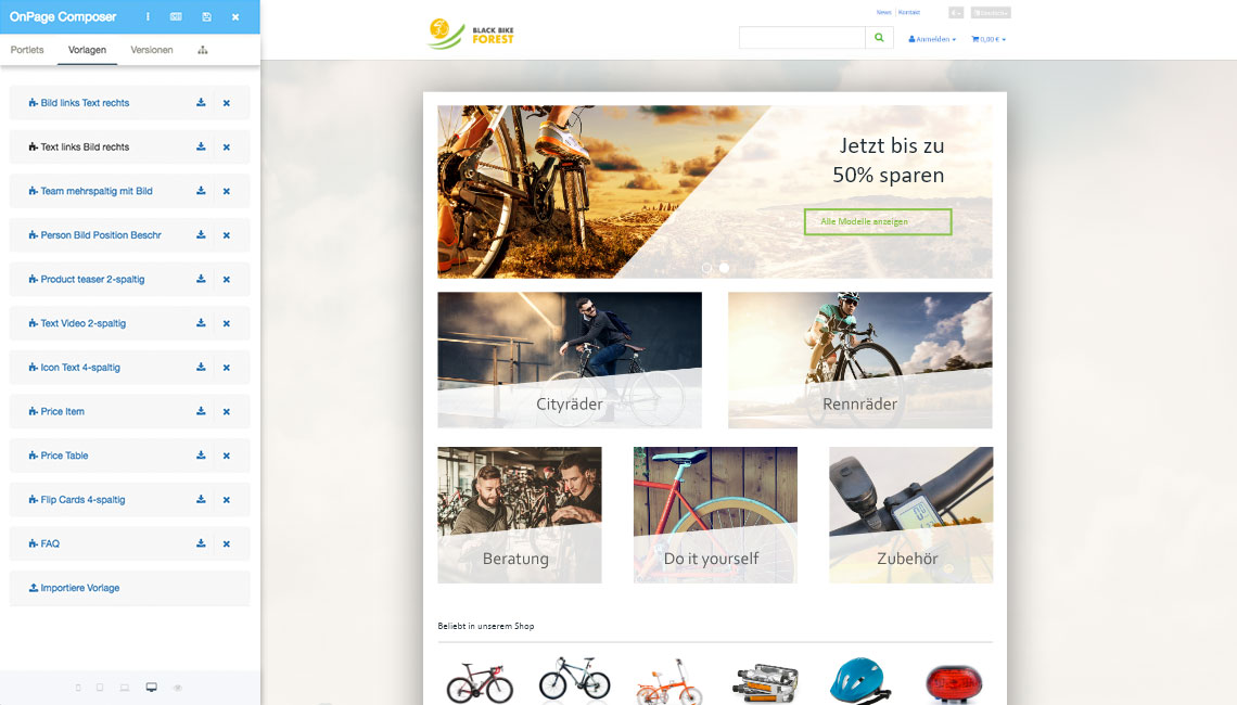 Vorlagen des OnPage Composers JTL-Shop 5