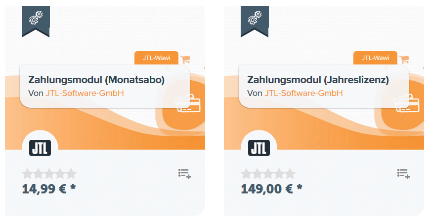 Zahlungsmodul Jahreslizenz und Monatslizenz im JTL-Store