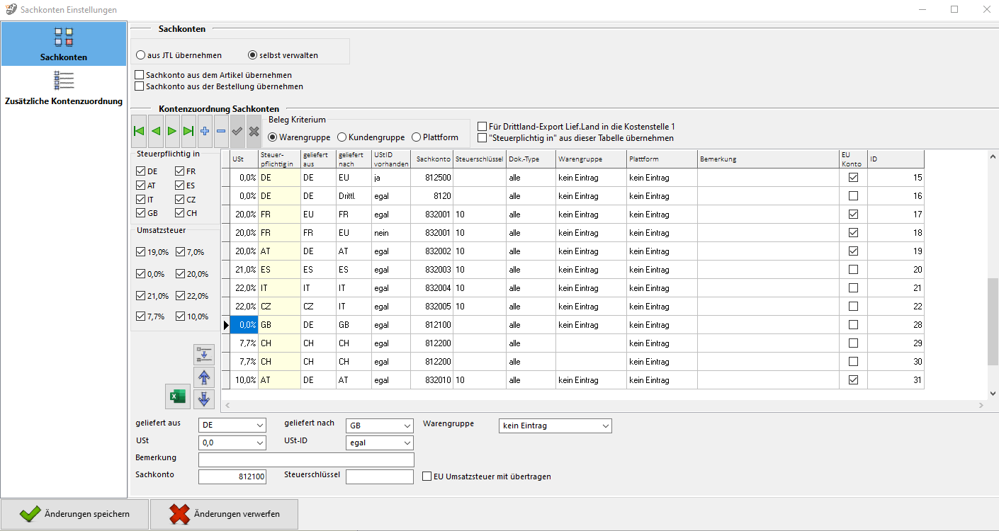 JTL FIBU Schnittstelle Screenshot 1