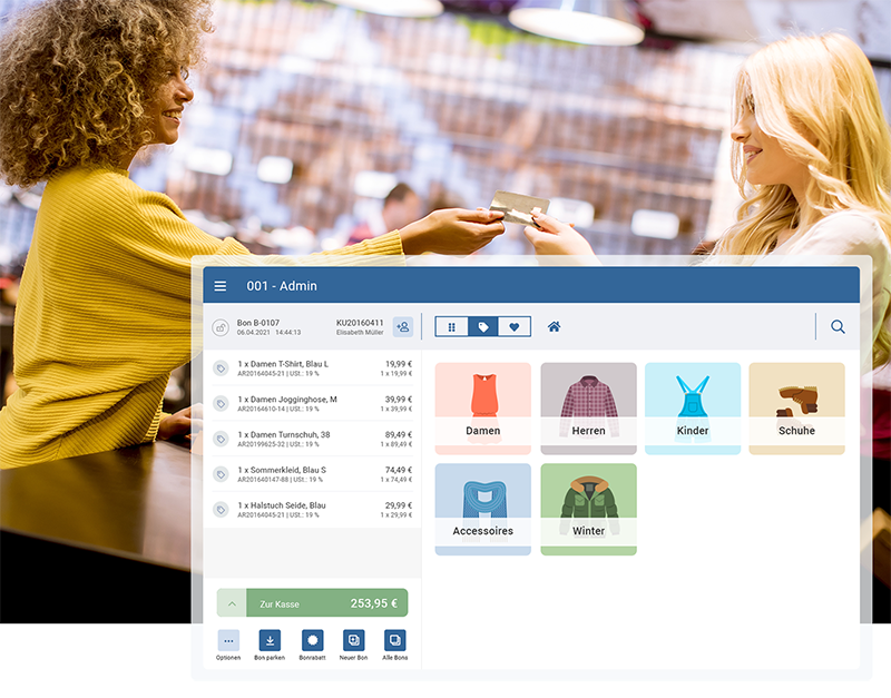 Viele Zahlungsarten in JTL-POS integriert: Kunden können mit Karte oder kontaktlos bezahlen