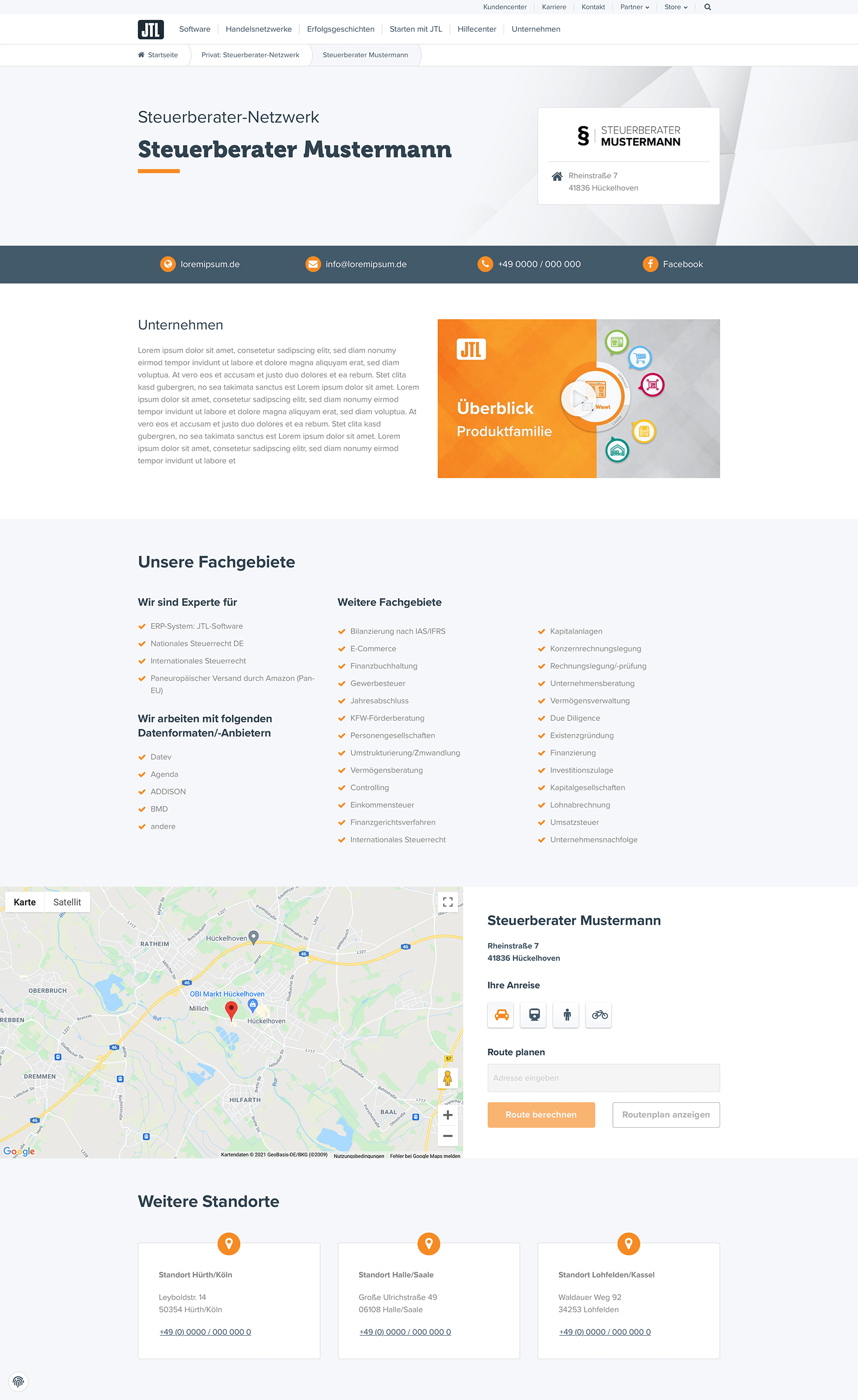 Steuerberater Netzwerk Detailseite Screenshot