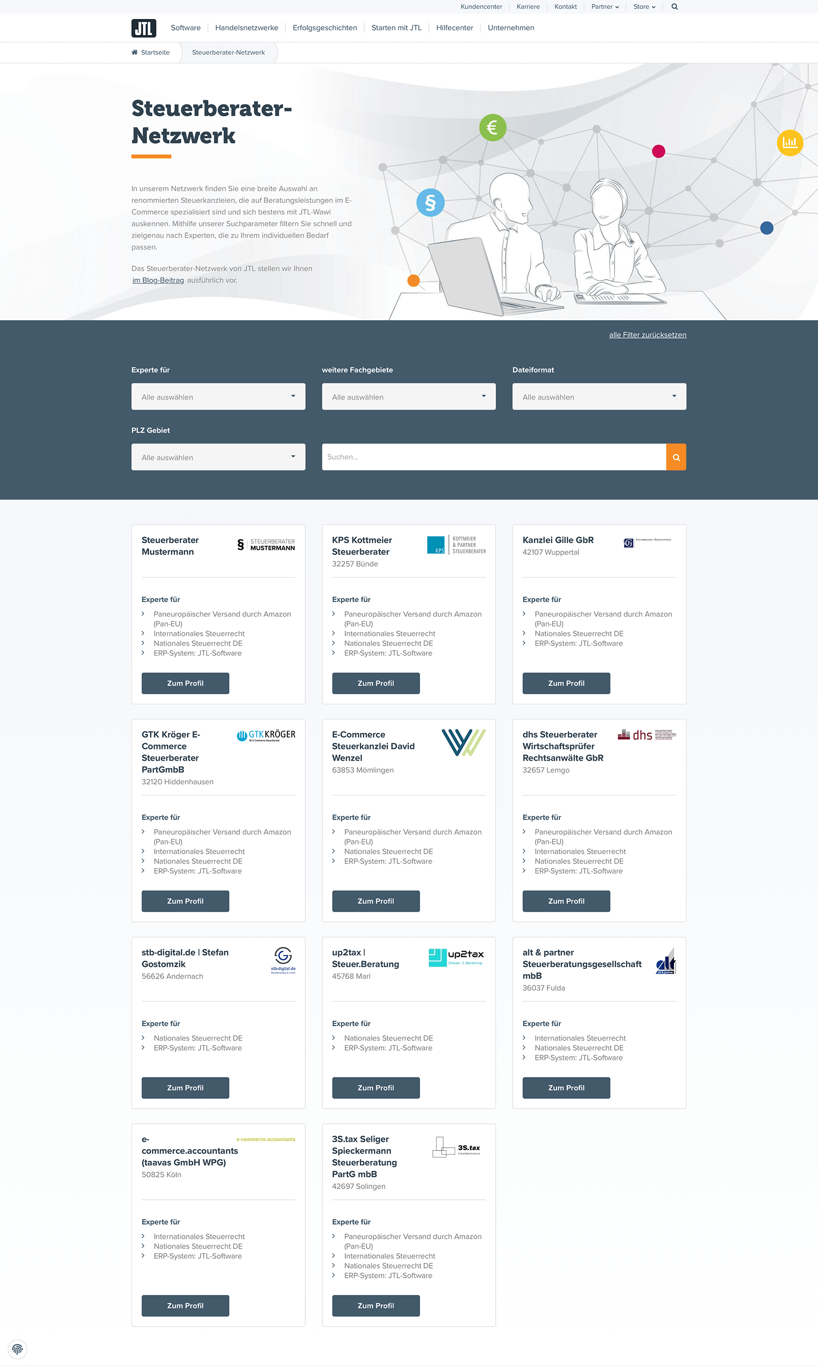 Steuerberater Netzwerk Screenshot