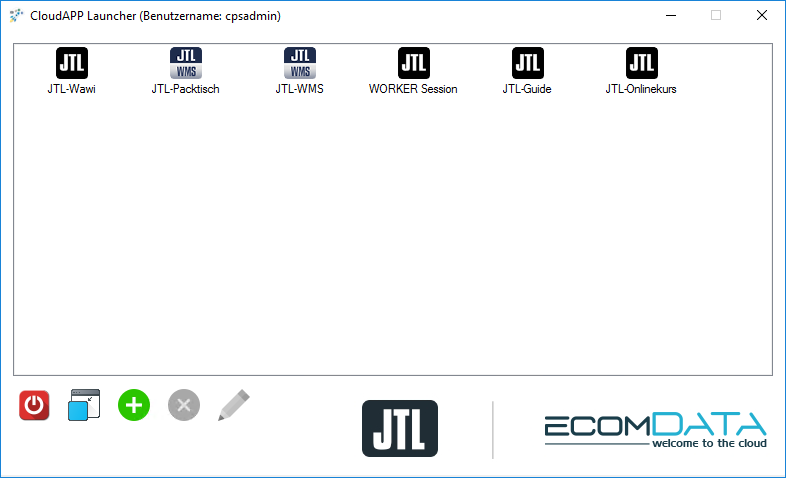 Screenshot des APPLaunchers von JTL-Wawi Cloud