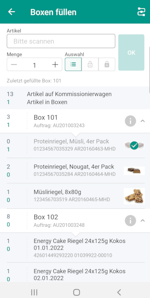 JTL-WMS Mobile: Kommissionieren
