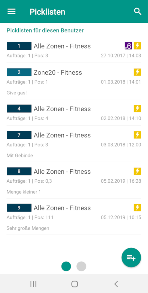 JTL-WMS Mobile: Picklistenansicht
