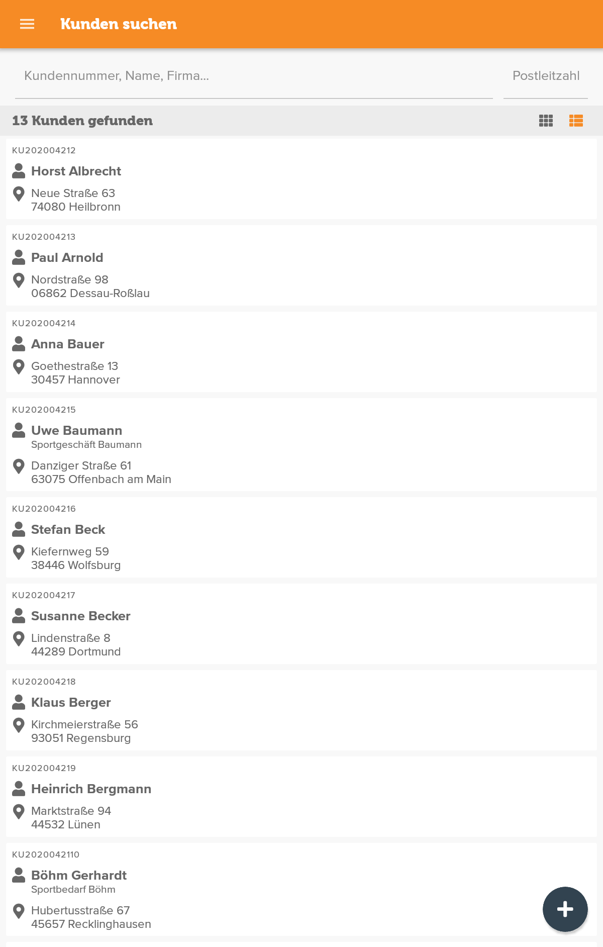 JTL-Wawi App: Kundensuche