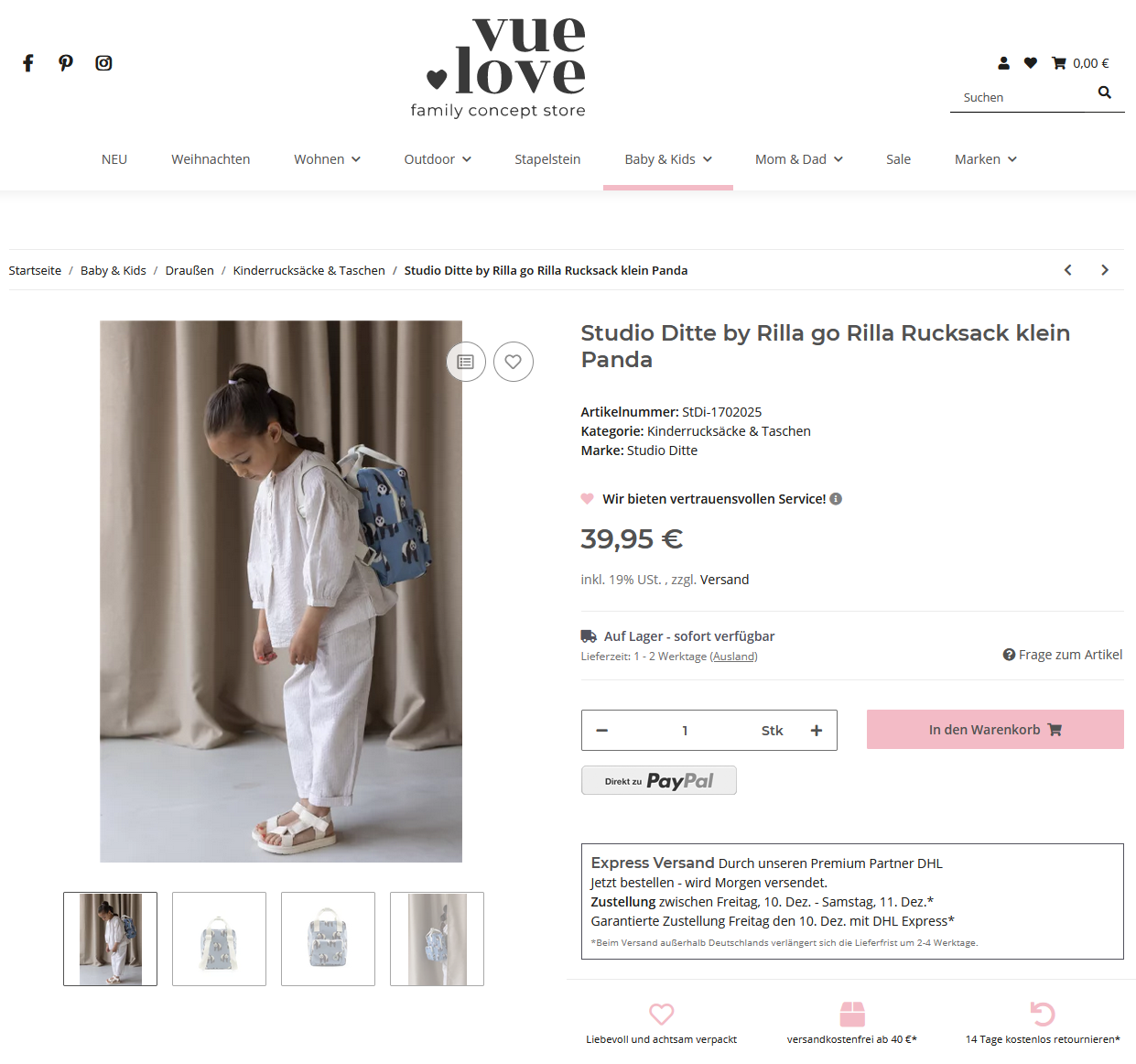 Screenshot Produktdetailsseite JTL-Shop 5 VUE LOVE