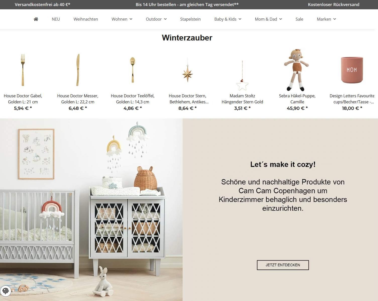 Screenshot saisonale Winter-Angebote JTL-Shop 5 VUE LOVE