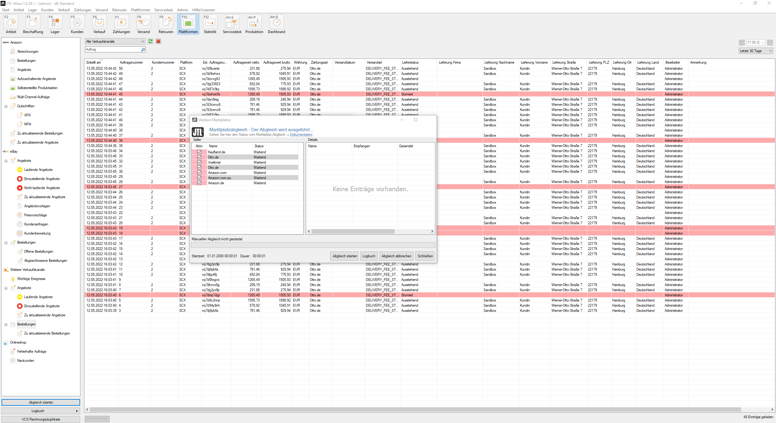 JTL-Wawi SCX Abgleichs Dialog