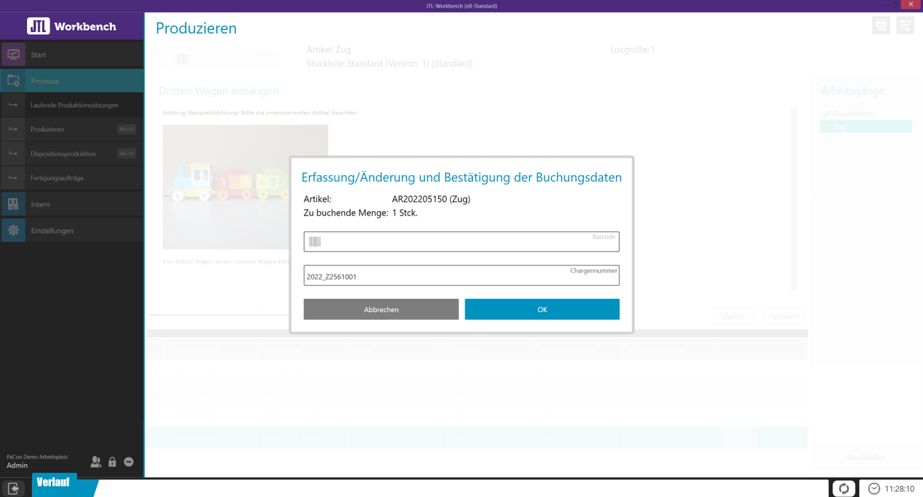 JTL-Workbench: Ansicht der Buchungsdaten