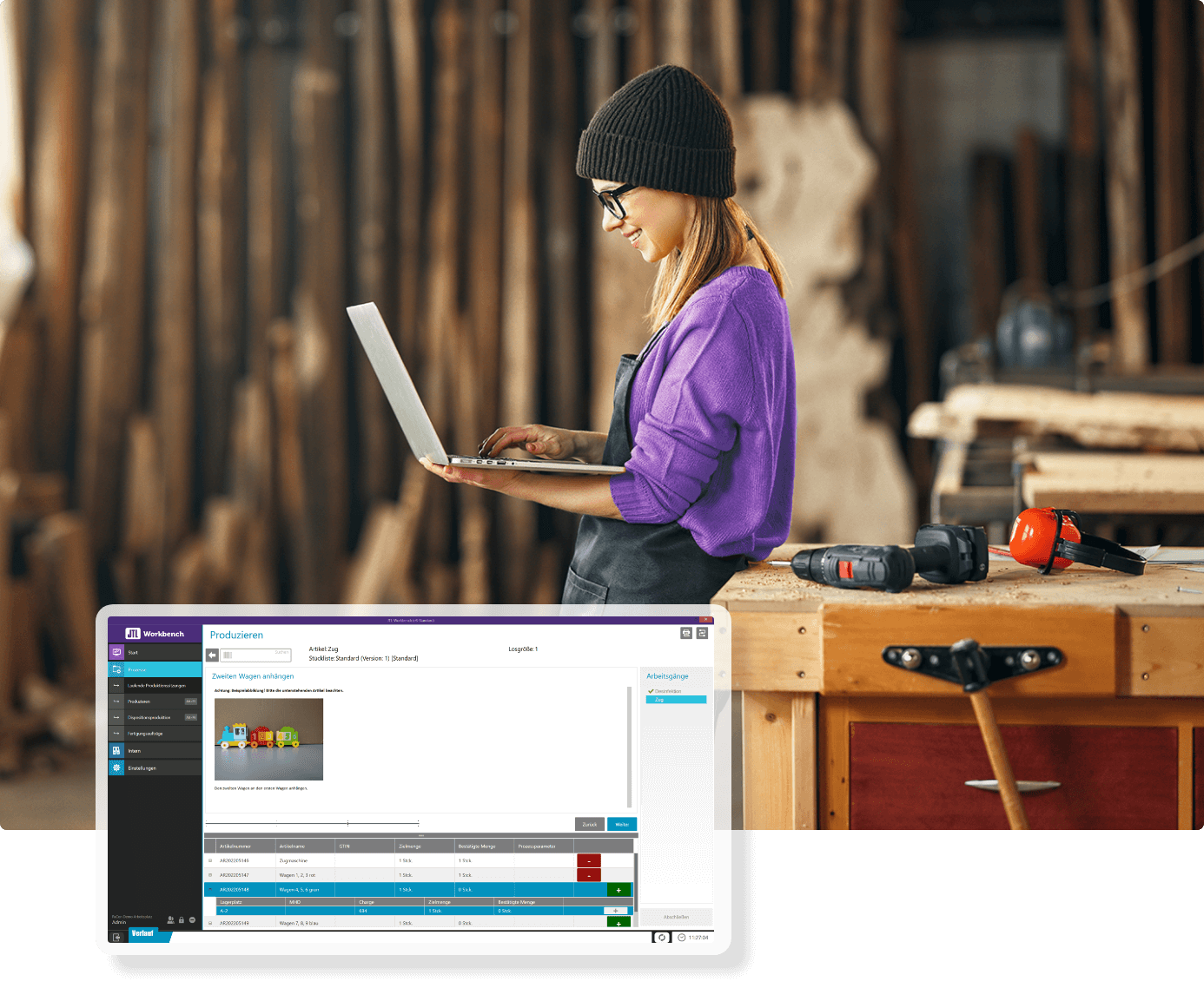 Händler können für ihre Produktion mit JTL-Plan&Produce und JTL-Workbench drei Fertigungsarten wählen.