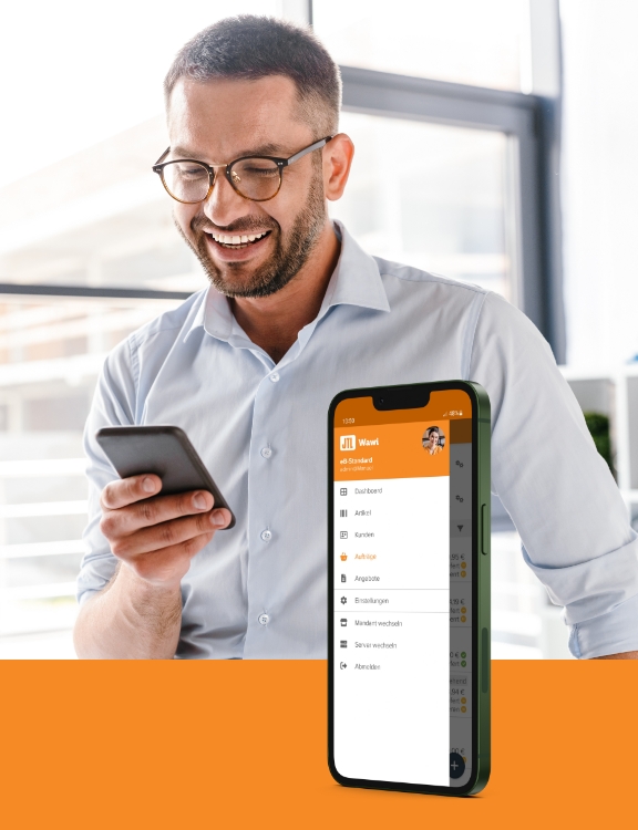Mit der JTL-Wawi App unterwegs über das Mobilgerät auf die Warenwirtschaft zugreifen.