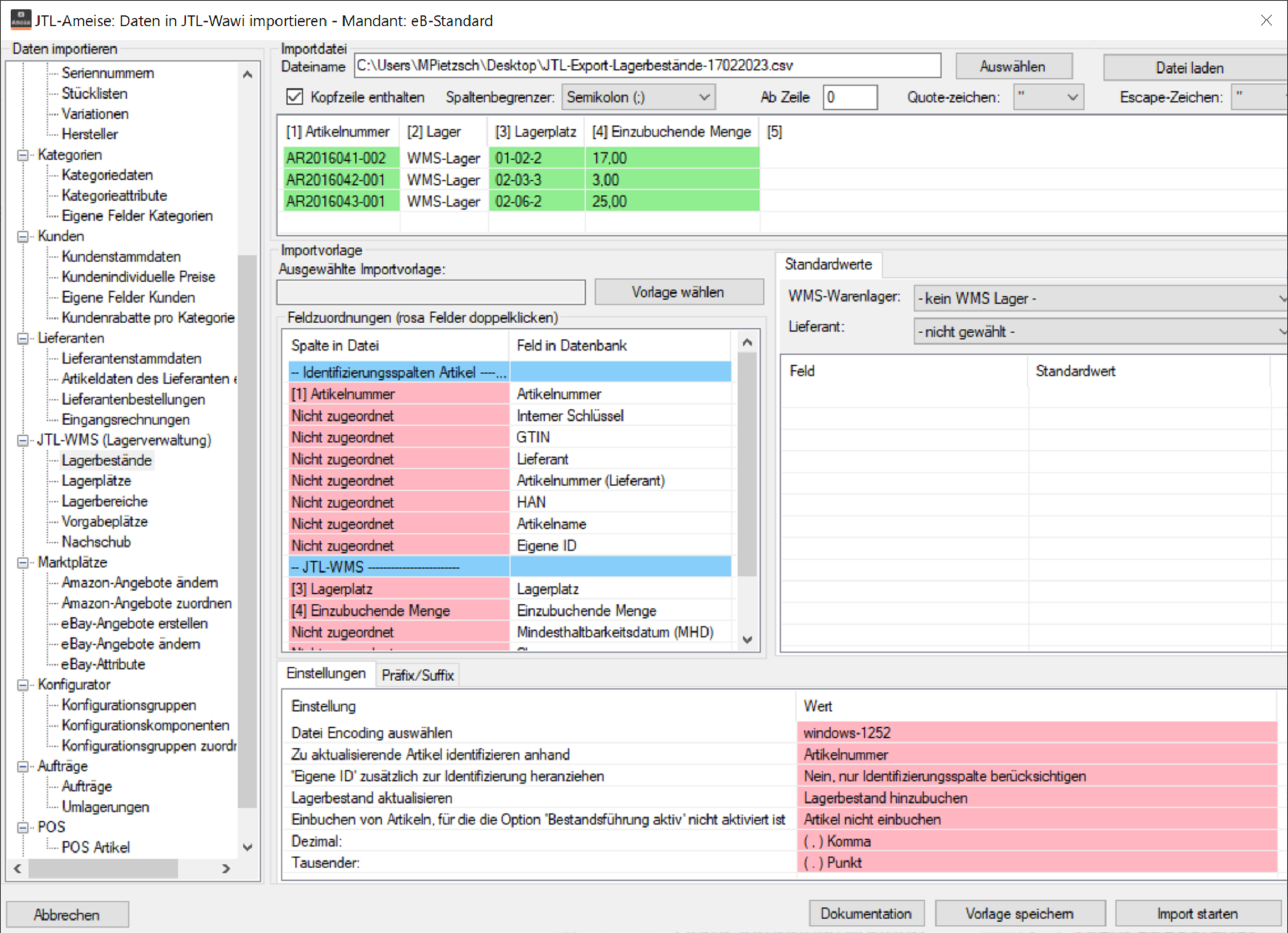 Ab JTL-Wawi 1.7 lassen sich WMS-Lagerbestände mit JTL-Ameise aktualisieren.