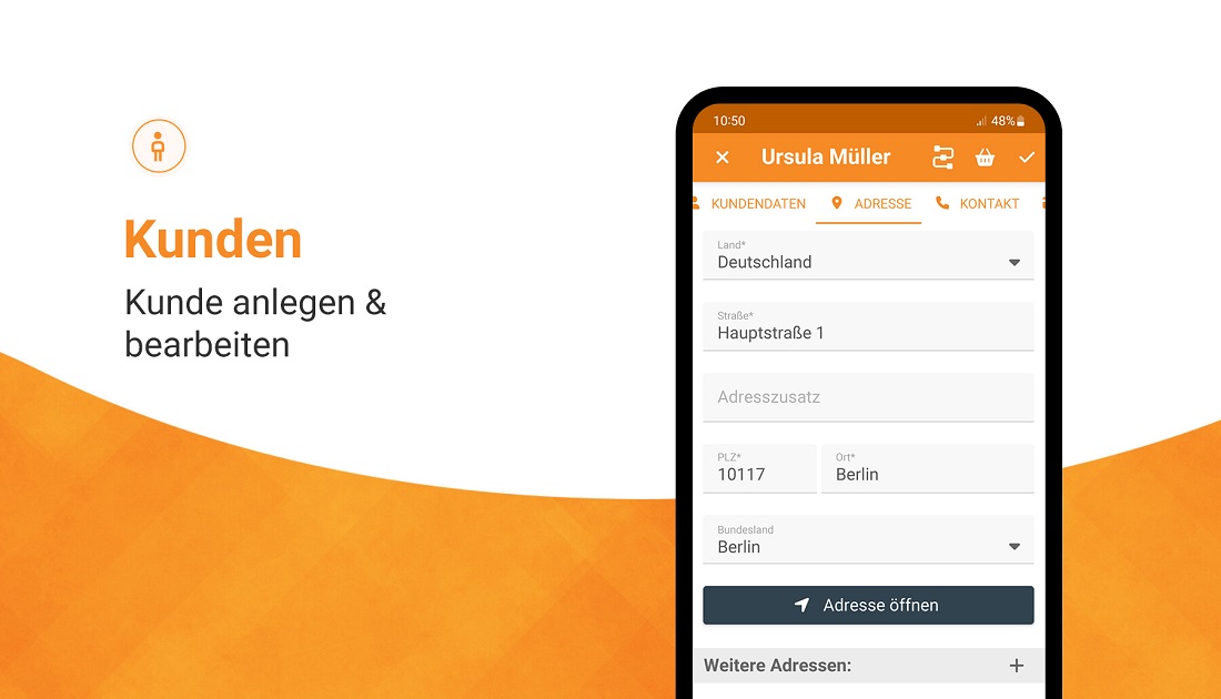 JTL-Wawi App - Kunden anlegen und bearbeiten auf dem Smartphone