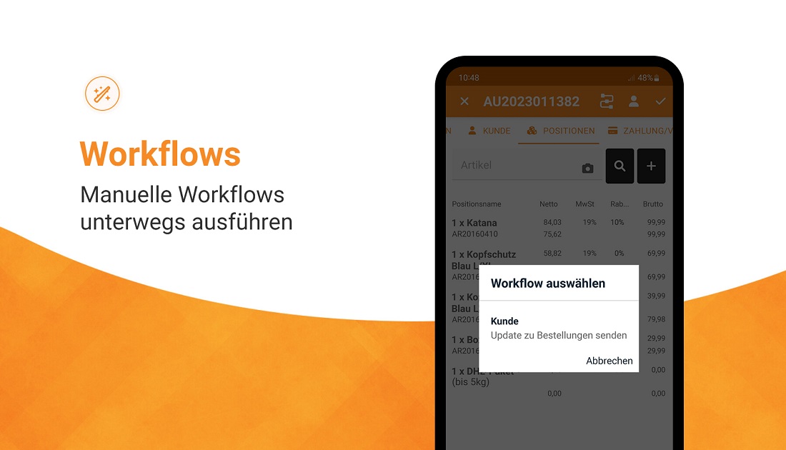 JTL-Wawi App - Workflows ausführen