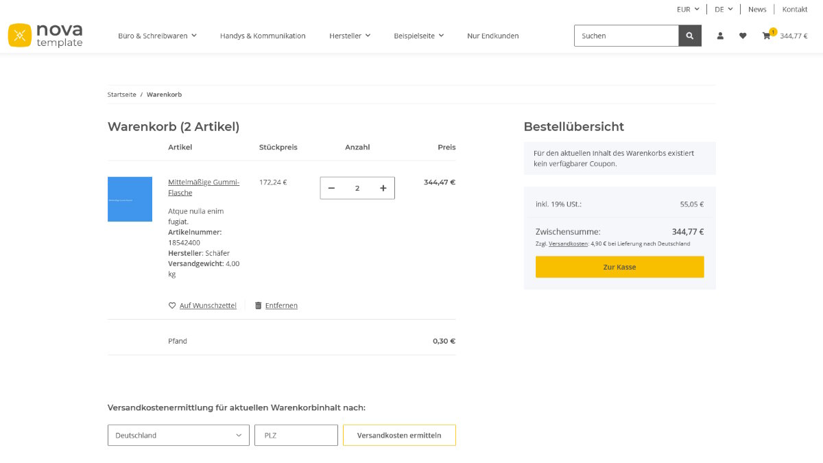 JTL-Shop 5 Plugin Pfandverwaltung