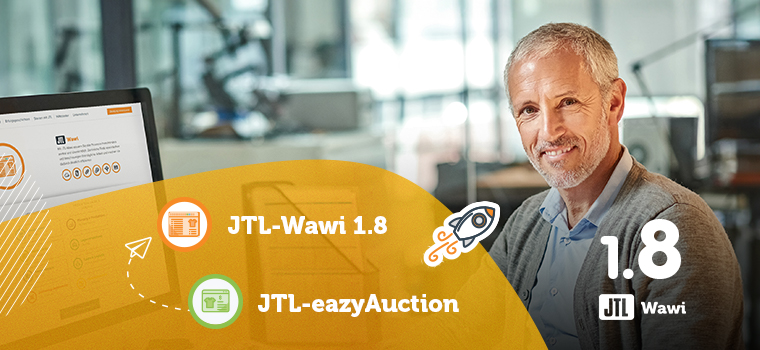 Blogheader zum Stable Release von JTL-Wawi 1.8