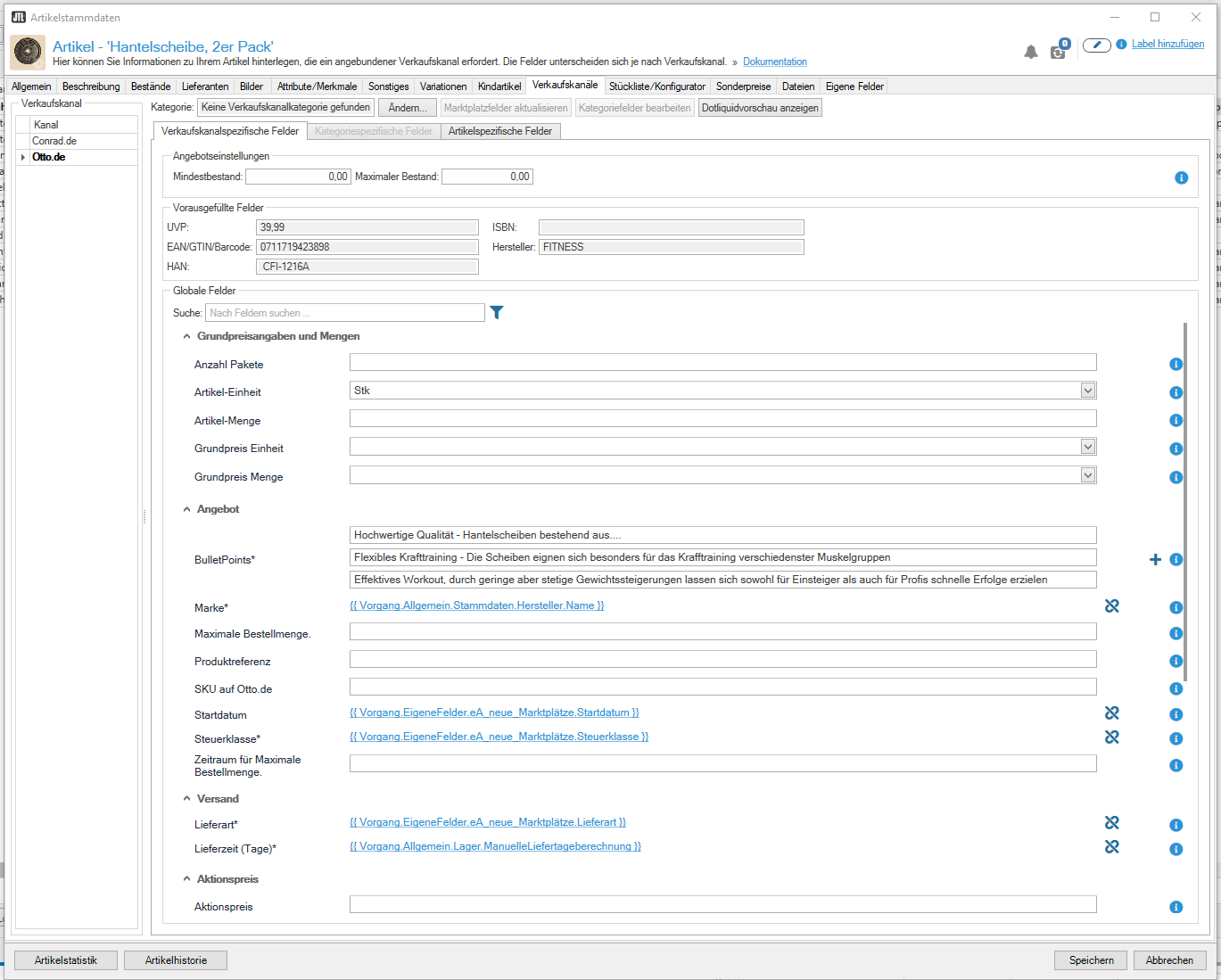 JTL-Wawi JTL-eazyAuction Verkaufskanalverwaltung