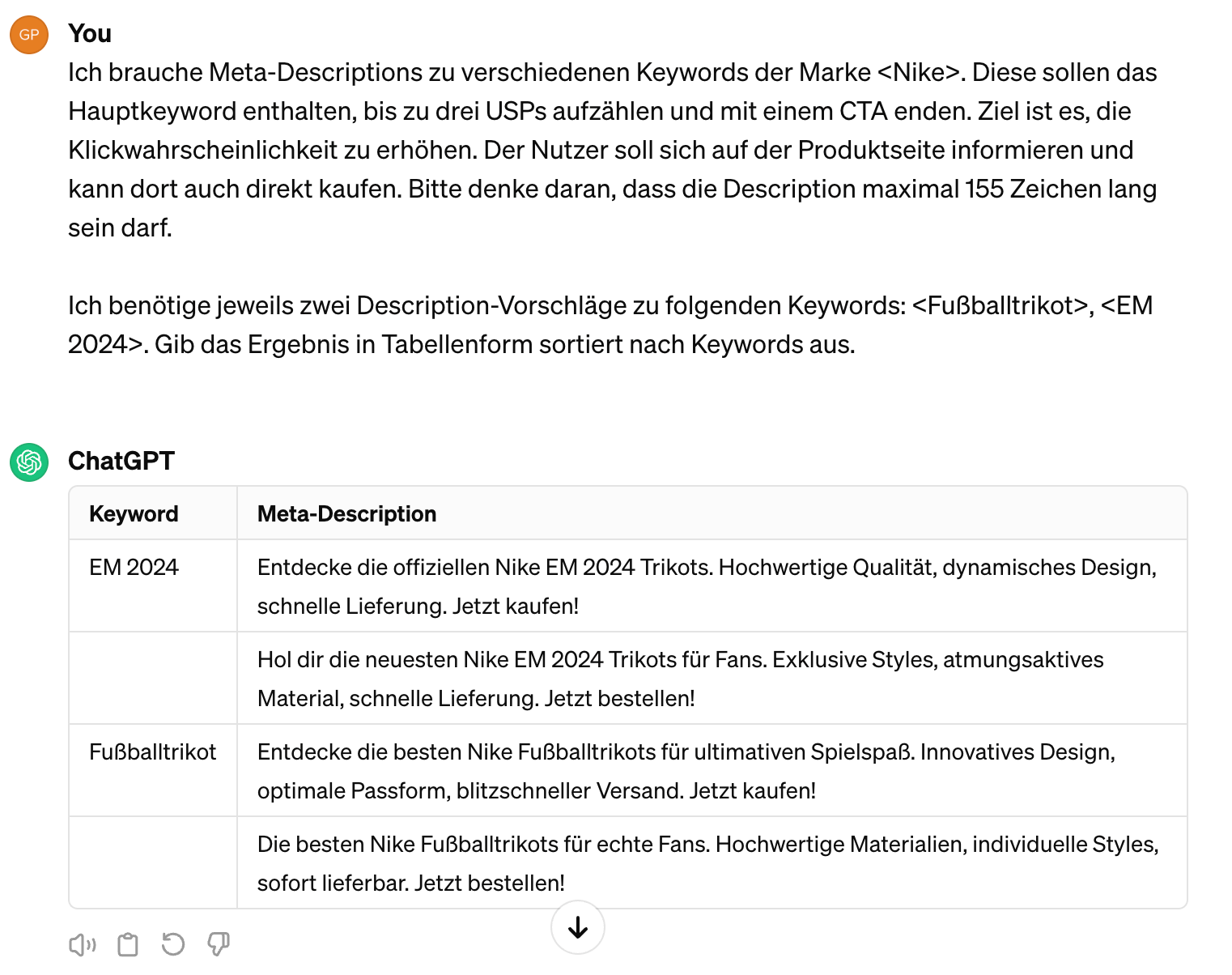 Ein KI-Tool wie ChatGPT unterstützt die SEO-Arbeit im E-Commerce und erstellt mit dem richtigen Prompt schnell Meta-Descriptions für Artikel im Onlineshop.