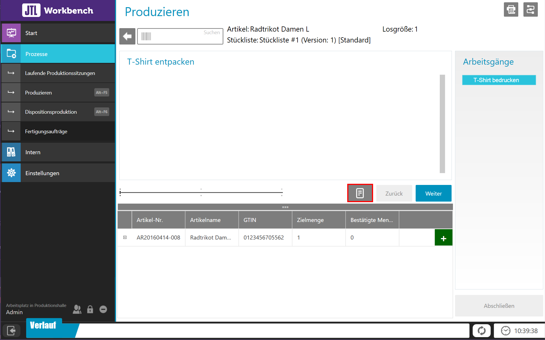 JTL-Plan&Produce UI Individualdaten in Workbench