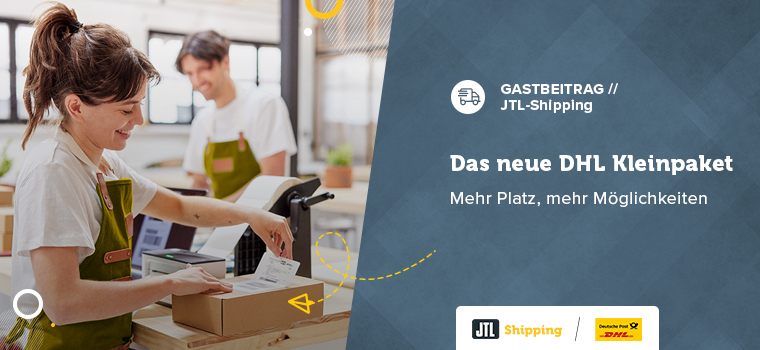 Blogheader DHL Kleinpakete mit JTL-Shipping