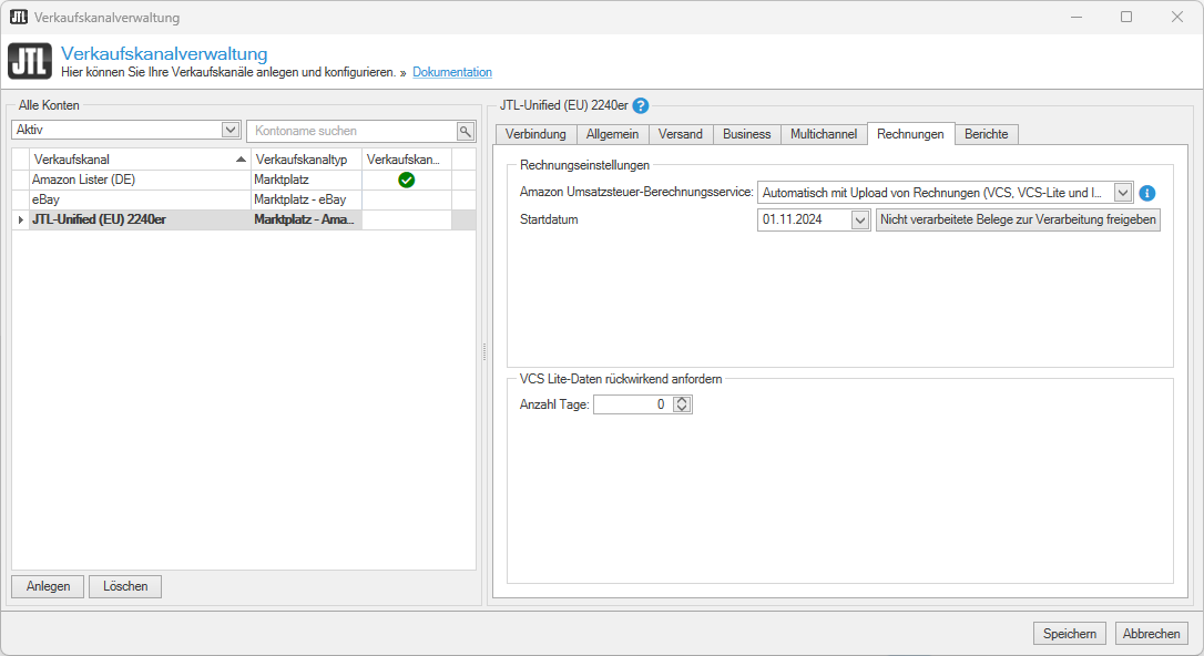 Verkaufskanalverwaltung in JTL-Wawi