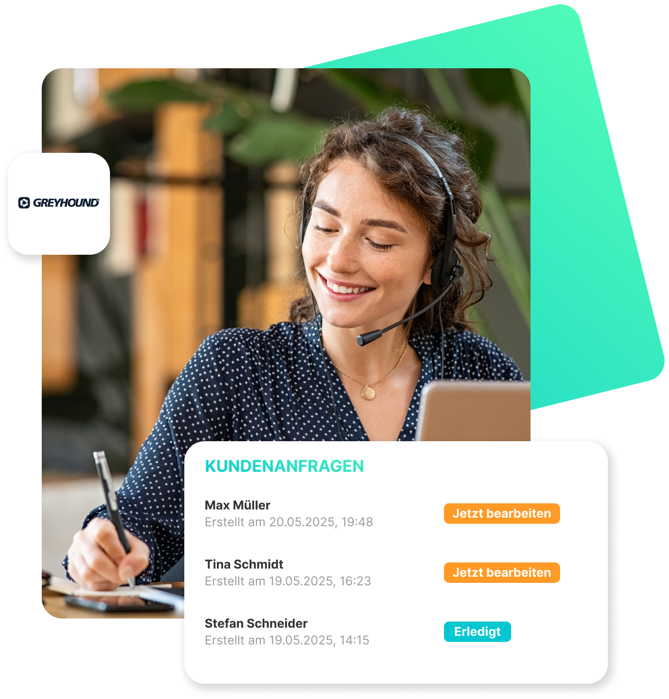 Kundenservice Software Greyhound mit Ticketverwaltung