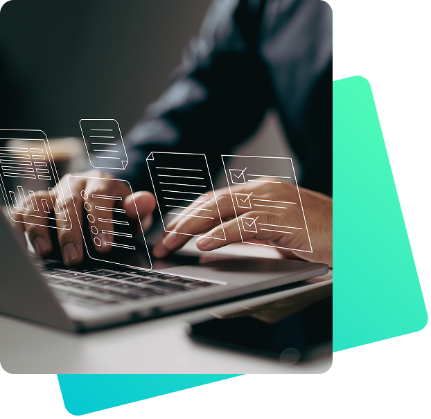 Digitale Checkliste und Prozesssteuerung auf Laptop zur Automatisierung von Logistikabläufen
