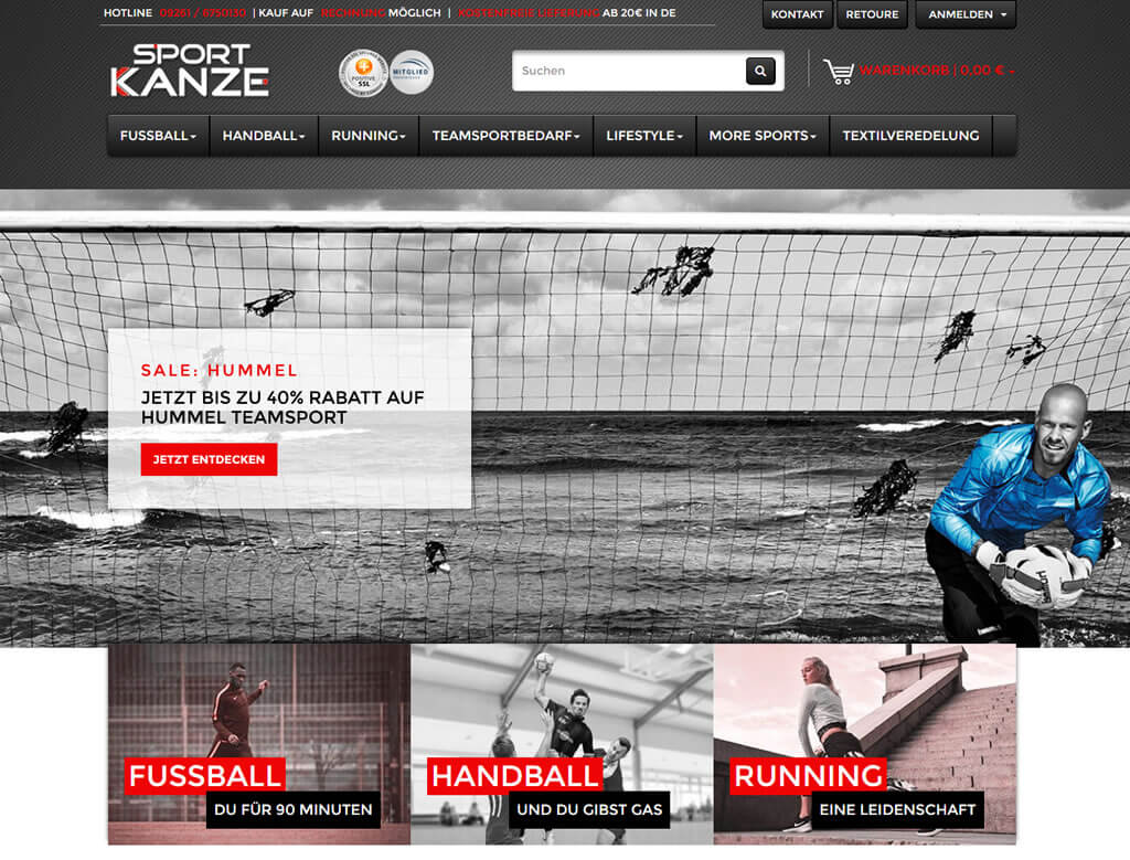 Sport-Kanze Startseite JTL-Shop
