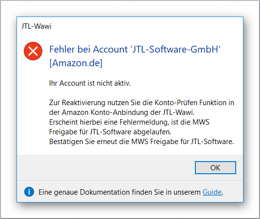 Amazon Marketplace Webservice Fehlermeldung Blog