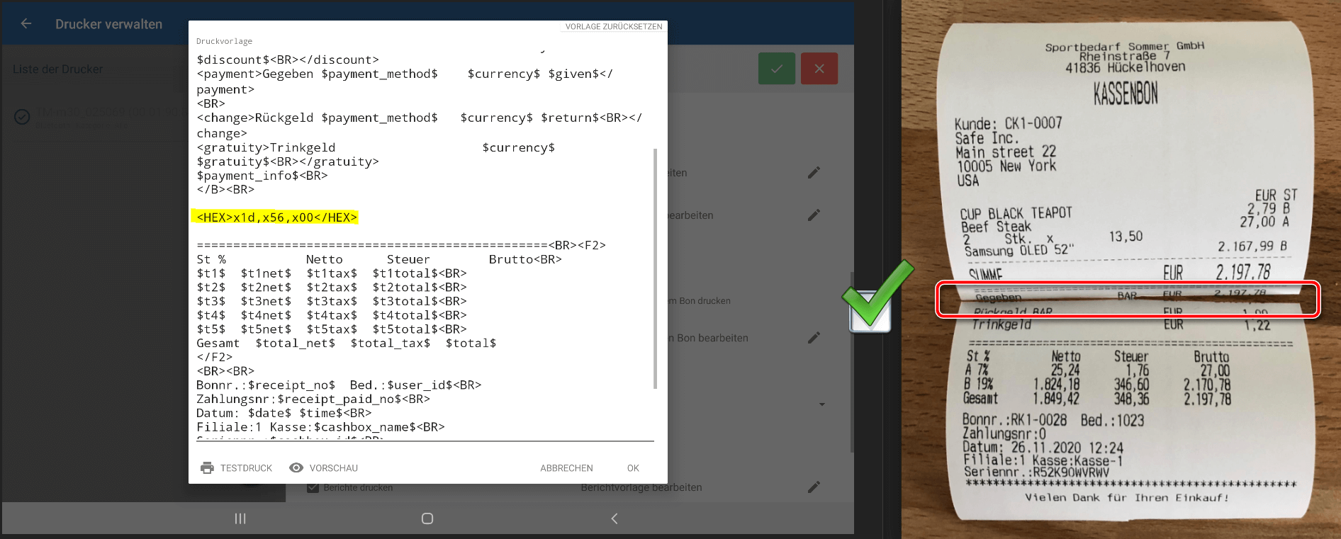 JTL-POS: Steuercodes im Hex-Format