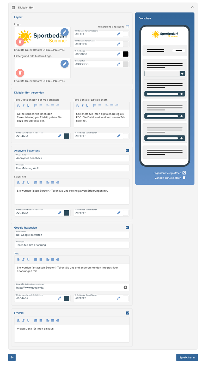 JTL-POS WebManager: Design des Digitalen Bons selbst erstellen