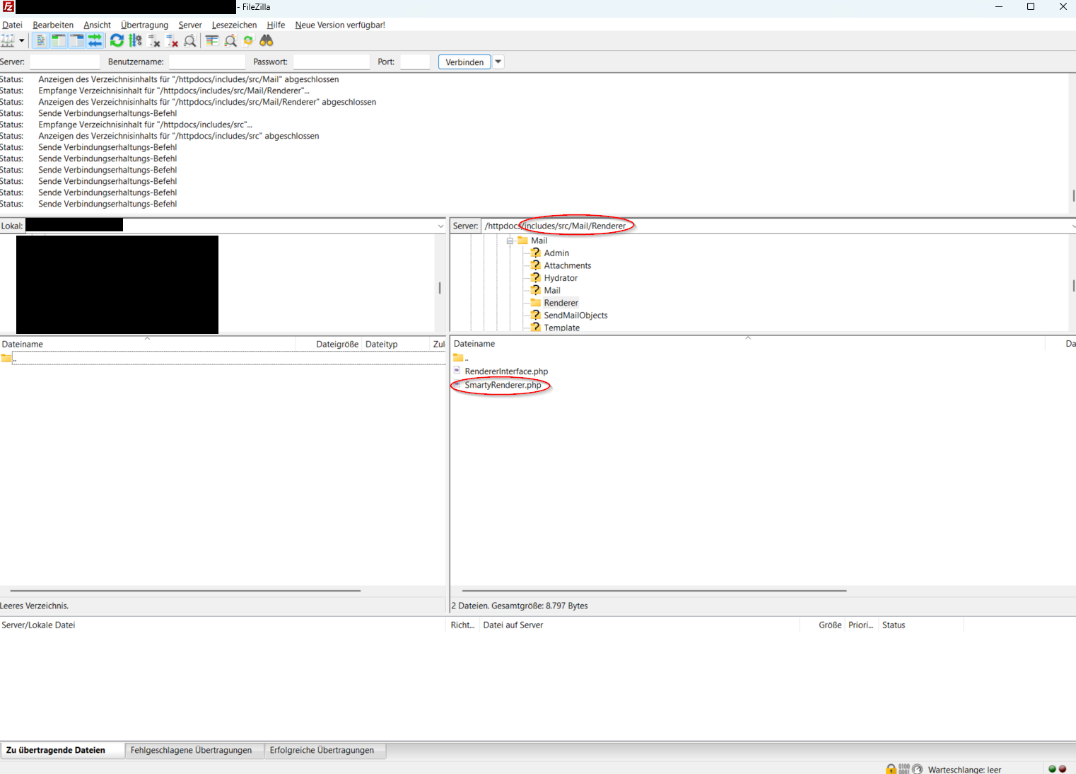 Verzeichnis Renderer mit SmartyRenderer.php